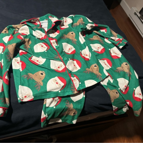 5T Christmas Santa Pajanas! With class c button down. Super cute and fun. - Picture 1 of 8